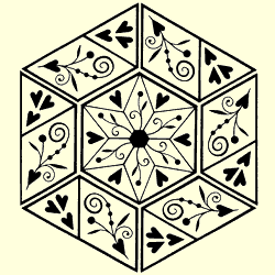 Cloisonne Hexagon Rubber Stamp