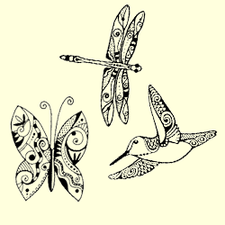 Mini Cloisonné Wings Rubber Stamp Set