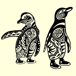 Cloisonne Penguin Pals Rubber Stamps