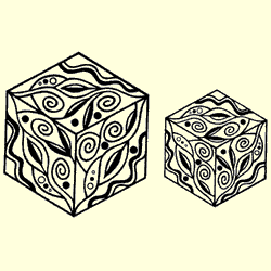 Cloisonne Cubes Rubber Stamps