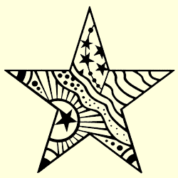 Cloisonné Stars Rubber Stamp Set