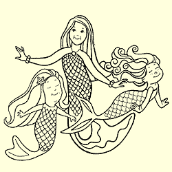 3 Little Mermaids Rubber Stamps