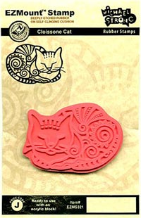 Cloisonné Cat Rubber Stamp